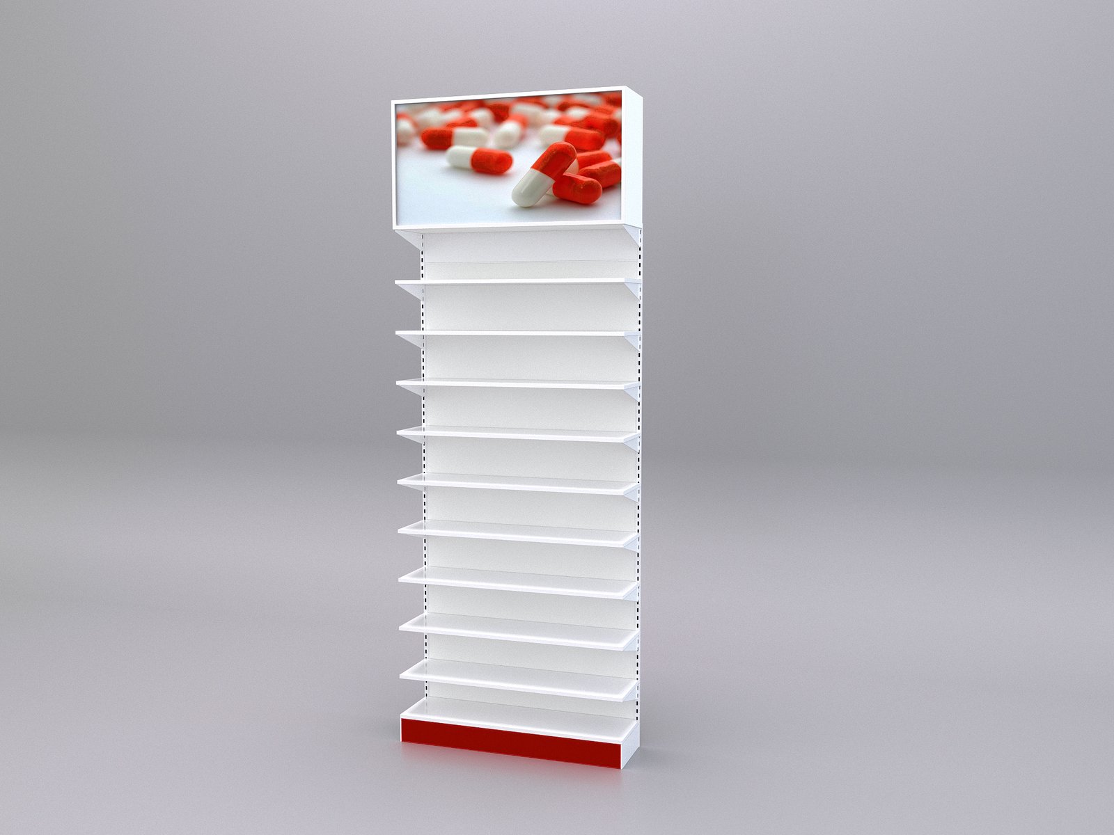 Modulo de prateleiras com caixote