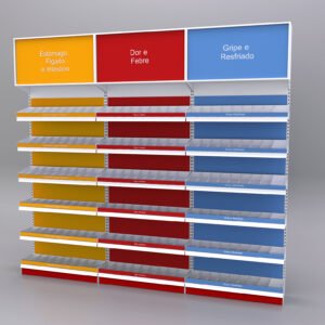 Módulo de prateleiras mip com caixote em mdf